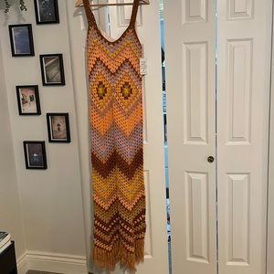 NWT - Free People multicolored woven sweater formal maxi dress - Small